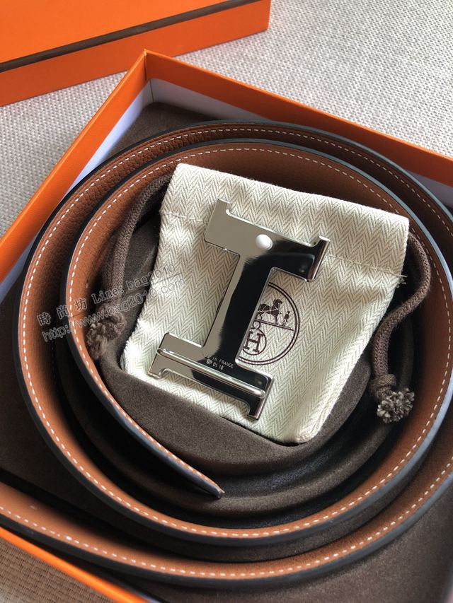 Hermes皮帶 官網同步 38MM 荔枝紋牛皮 愛馬仕男士腰帶  xfp2085